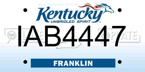 IAB4447 Kentucky License Plate