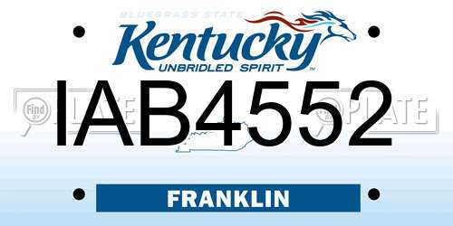IAB4552 Kentucky License Plate