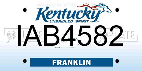IAB4582 Kentucky License Plate