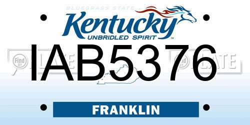 IAB5376 Kentucky License Plate