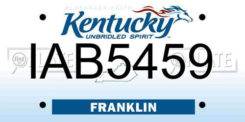 IAB5459 Kentucky License Plate