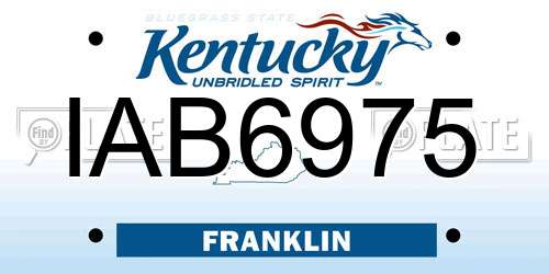 IAB6975 Kentucky License Plate