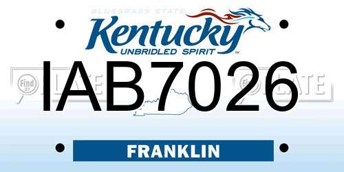 IAB7026 Kentucky License Plate