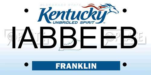 IABBEEB Kentucky License Plate