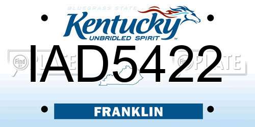 IAD5422 Kentucky License Plate