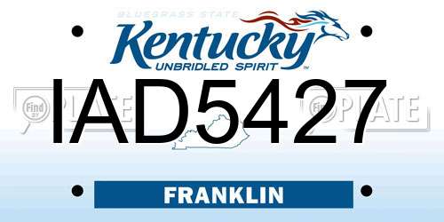 IAD5427 Kentucky License Plate