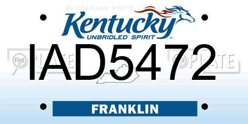 IAD5472 Kentucky License Plate