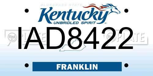 IAD8422 Kentucky License Plate