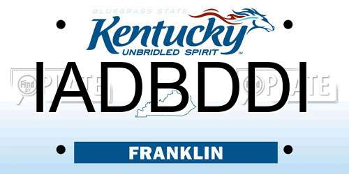 IADBDDI Kentucky License Plate