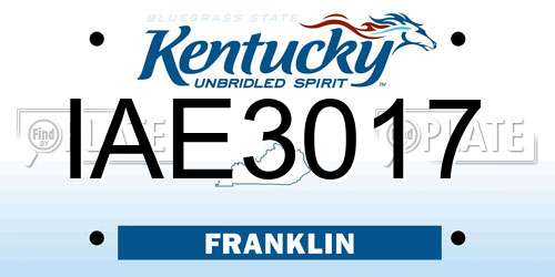 IAE3017 Kentucky License Plate