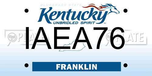 IAEA76 Kentucky License Plate