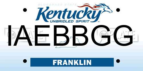 IAEBBGG Kentucky License Plate