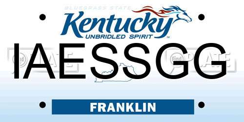 IAESSGG Kentucky License Plate