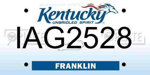 IAG2528 Kentucky License Plate