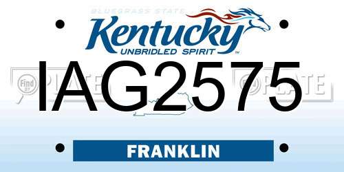 IAG2575 Kentucky License Plate