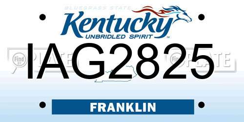 IAG2825 Kentucky License Plate