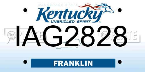 IAG2828 Kentucky License Plate