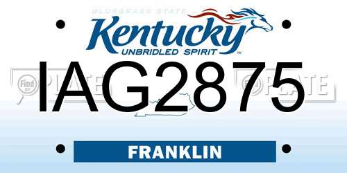 IAG2875 Kentucky License Plate
