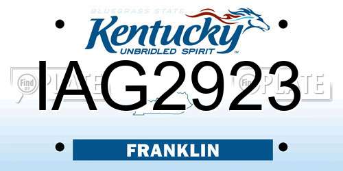 IAG2923 Kentucky License Plate
