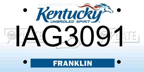 IAG3091 Kentucky License Plate