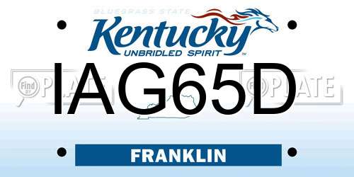 IAG65D Kentucky License Plate