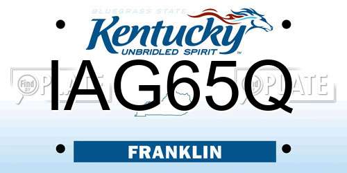 IAG65Q Kentucky License Plate