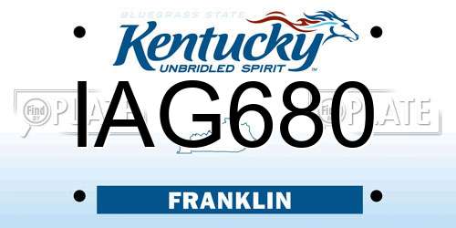 IAG680 Kentucky License Plate