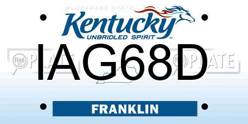 IAG68D Kentucky License Plate
