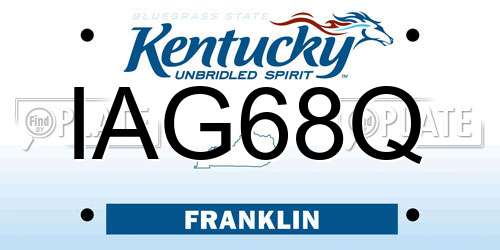 IAG68Q Kentucky License Plate