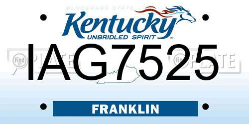 IAG7525 Kentucky License Plate