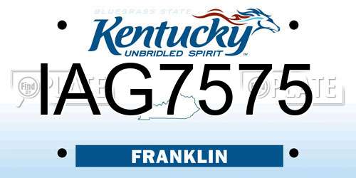 IAG7575 Kentucky License Plate