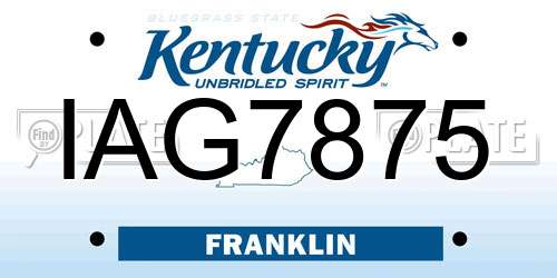 IAG7875 Kentucky License Plate
