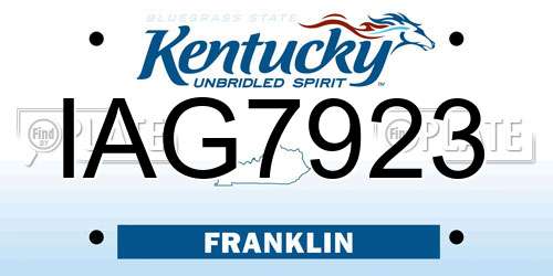 IAG7923 Kentucky License Plate