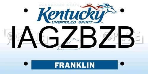 IAGZBZB Kentucky License Plate