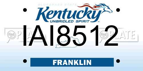 IAI8512 Kentucky License Plate