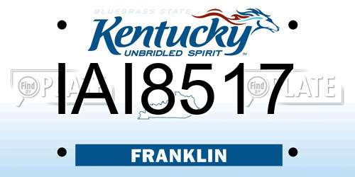 IAI8517 Kentucky License Plate