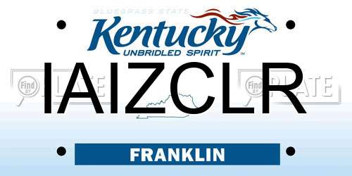 IAIZCLR Kentucky License Plate