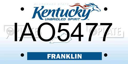 IAO5477 Kentucky License Plate