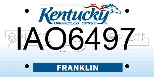 IAO6497 Kentucky License Plate