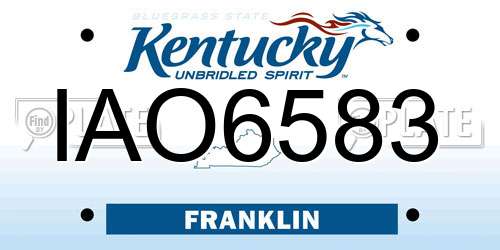 IAO6583 Kentucky License Plate
