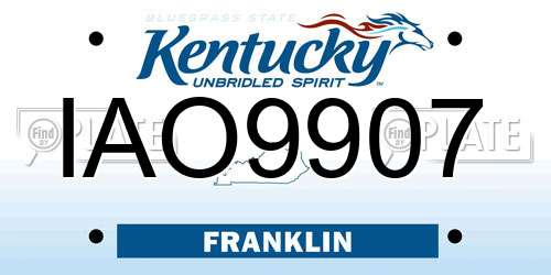 IAO9907 Kentucky License Plate