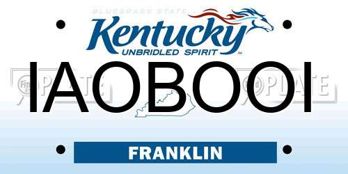 IAOBOOI Kentucky License Plate
