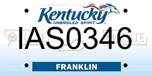 IAS0346 Kentucky License Plate