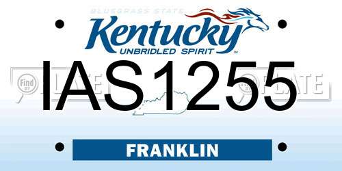 IAS1255 Kentucky License Plate
