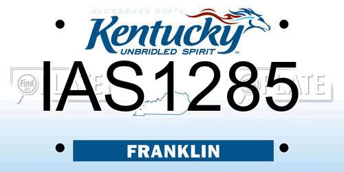 IAS1285 Kentucky License Plate