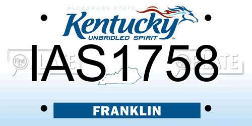 IAS1758 Kentucky License Plate