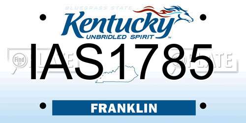 IAS1785 Kentucky License Plate