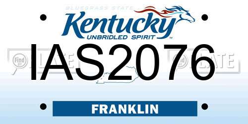 IAS2076 Kentucky License Plate