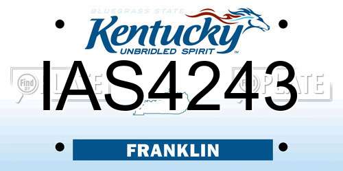 IAS4243 Kentucky License Plate