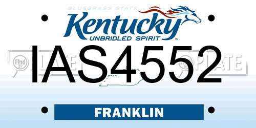 IAS4552 Kentucky License Plate